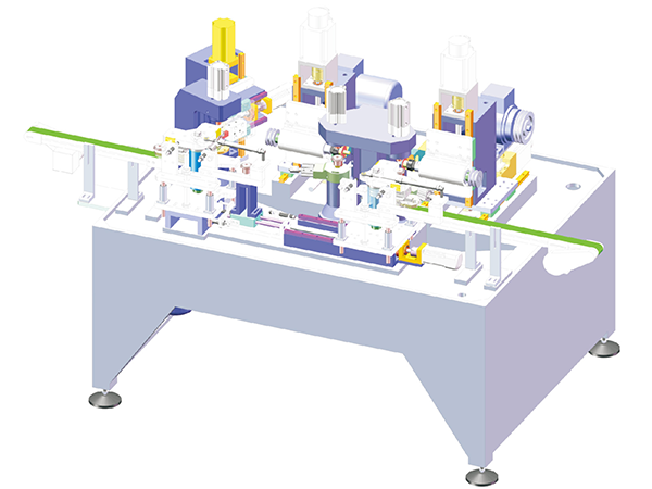 轉子換向器同步三工位車銑加工機