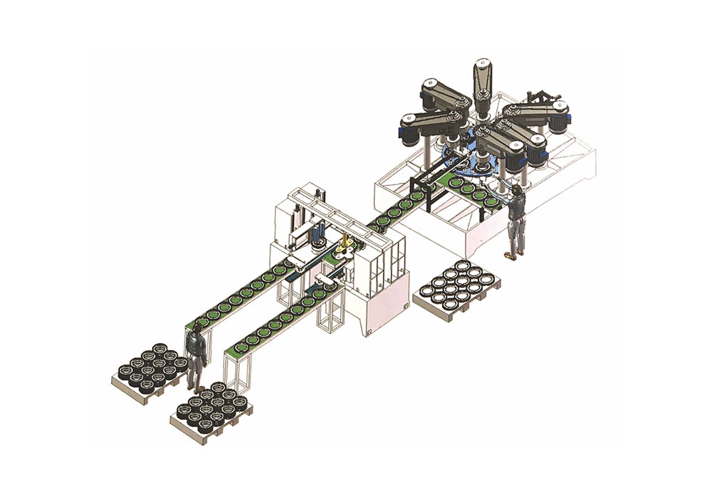 “立式 車削、鉆工自動生產線”